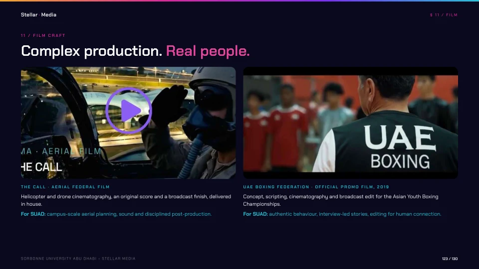 Stellar Media film craft portfolio